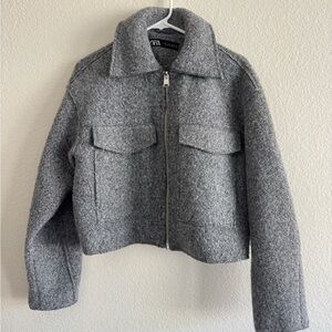Zara Gray Teddy Jacket for Women